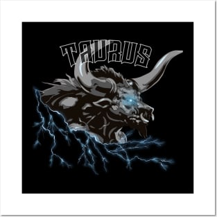 Lightning Taurus (Blue) Posters and Art